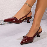 2025 Spring And Summer New Sharp-Headed Fine Fashion Women's Shoes Patent Leather Thin Back Empty Single Shoes High Heel Shoes HZ0115