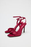 ZA2025 New Niche Leather Cat With Exposed Toe Sandals Women French Retro Simple Thin Tie Shoes HZ0115