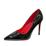 Red-Soled High-Heeled Women's Heel 2025 New Temperament With 10 Cm Black Sexy Night Career Single Shoes Summer HZ0115