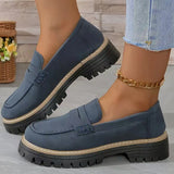 2025 New Spring And Autumn Lefu Shoes Large-Size Leisure Grinding Sand Yingfeng Women's Shoes Thick Heel Thick Back Retro HZ0115