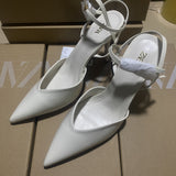 ZA Home 2025 New Sandals Women Soft Leather 2025 Summer New Bag Head Heel And Back Empty Single Shoes French HZ0115