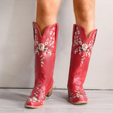 Mid-Up 2025 Autumn And Winter New With Embroidery 40-43 Large Size In The Cylinder Women's Boot Tide Boots HZ0115