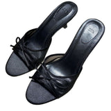 ZA Home 2025 New Women's Shoes Fashion With Back Empty Slippers Fabric Bows Decorated With High Heel Sandals HZ0115