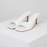 2025 Summer New Large Square Head High Heels Fashion Thin Heel Cool Drag Wearing A Word And A Half Slippers HZ0115