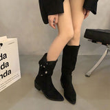 Sharp Pile Boots Children Thick And Western Cowboy Boots 2025 New Spring And Autumn Summer Single Boots High And Short Boots HZ0115