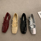 Coarse-Heeled Silver Mary Jane Head Single Shoes Women's Shoes 2025 New Spring Evening Gentle Flat Bottom Shoes HZ0115