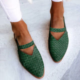 2025 Summer New Women's Shoes Flat Shoes 40-43 Large-Size Shoes Tip Weaving Women's Shoes HZ0115