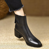 British Style Retro Coarse And Short Boots Women 2025 Autumn And Winter New Single Boots Round Head Comfortable Commuting Fashion Short Boots HZ0115