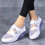 2025 Summer New Breathable Hot Air Cushion Women's Single Shoes Thick-Soled Air Cushion Women's Casual Shoes Magic Sticker HZ0115