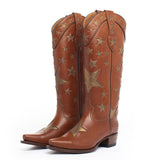 Autumn And Winter New Embroidery Boots Tips High Barrel Knight Boots And Roman Boots HZ0115