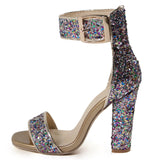 22 New Wedding Shoes Dinner Summer Toe Lichen Sexy Hollow Thick High Heel Sandals Foot Buckle Band HZ0115