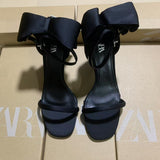 ZA New 2025 Spring And Autumn High Heel With A Gripping Bag And Bows Fashion Wearing Women's Sandals HZ0115