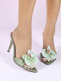 Women's 2025 New Flower Characters Pedaled High-Heeled Sandals HZ0115
