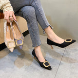 Source Of High Heel Shoes Women's Fine Black Working Shoes Tip Single Shoes 2025 Autumn Fashion HZ0115