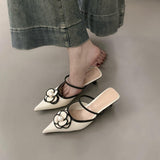 Small Fragrant High-Heeled French Bag Head Half Slippers Fairy Shoes Wear 2025 New Summer Temperament Pointy Single Shoes HZ0115