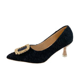 Source Of High Heel Shoes Women's Fine Black Working Shoes Tip Single Shoes 2025 Autumn Fashion HZ0115
