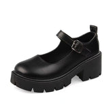 2025 Summer Large-Size New Mary Jane Women's Shoes Thick Heel Thick-Soled JK Uniform Single-Shoe High-Heeled Women's Retro English HZ0115