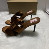 ZA Home 2025 New Women's Shoes Low Heel Temperament Famous Bow Decoration High Heels Toe Sexy HZ0115