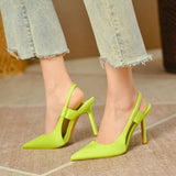 Z Family 2025 Autumn New Silk Satin Blue Sharp Tip Slender High Heel Women's Heel Stumbling Elegant Women's Sandals HZ0115
