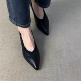 French Retro V-Mouth Fine Heel Single-Shoe Female Tip Temperament Pedal Professional High Heels HZ0115