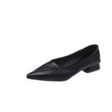 Spring 2025 New Sharp Head Soft And Comfortable Simple Simple Pure Color Fashion Single Shoes Women HZ0115