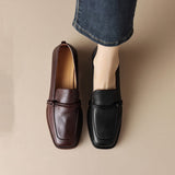 Giant Light ~ Fang Head Lefu Shoes Women Retro English Small Leather Shoes New Heel Single Shoes HZ0115