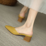 Vintage Coarse Half-Slippers Women's Summer New With A Catch-Up Cool Slippers Without Heel Muller Shoes Outside Wear HZ0115