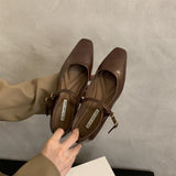 French Evening Temperament Commuter Single-Shoe Women 2025 New Autumn Korean Version Of The Fairy Coarse And Mary Jane Small Leather Shoes HZ0115