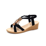 2025 New Flat-Soled Sandals Female Xia Ping And Beaded Bohemian Sandals Toe Sweet Student Beach Shoes HZ0115
