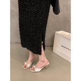 Pink High Heel French Small Cool Slippers Fairy Shoes 2025 New Summer Fashion Outside The Temperament Of Niche Sandals HZ0115