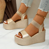 Heel Sandals Women 2025 Summer Fashion Thick-Soled Loose Cake With 9 Cm Word With Large Women's Shoes HZ0115