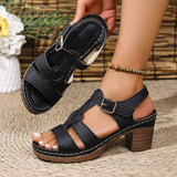 High-Heeled Sandals Women's Summer 2025 New Coarse Heel Comfortable One-Legged Fish Mouth Women's Wearing Cool Slippers HZ0115