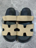 2025 Summer New Thick Bottom Cool Slippers Large-Size Magic Sticker Outside Wearing Casual Women's Shoes HZ0115