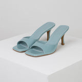 2025 Summer New Large Square Head High Heels Fashion Thin Heel Cool Drag Wearing A Word And A Half Slippers HZ0115