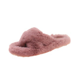 Hairy Slippers Women Wear Net Red Code 2025 New Autumn And Winter Warm Wear Cross Fur Slippers HZ0115