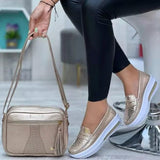 Summer New Casual Single Shoes Pure Color Round Head Low Belt Buckle Soft Sole Work Shoes Bean Shoes HZ0115