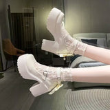 High-Heeled Mary Jane Shoes Women's New JK Small Leather Shoes In The Spring Of 2025 With Round Head Coarse Heel Shoes HZ0115