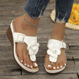 Large-Size Clip Toe Cool Slippers Women Fashion Wear Summer New National Wind Flowers Slope And Beach Slippers HZ0115
