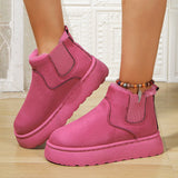 20 Autumn And Winter New Women's Thick Snow Boots Cotton Shoes Warm Plus Velvet Round Head Jacket Cotton Boots 43 HZ0115