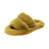 2025 Autumn And Winter New Plush Slippers Women Home Warm Cotton Slippers Casual Fashion Wearing Hair Slippers Women HZ0115