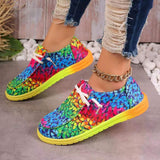 2025 New Large-Size Lace With Color Low-Top Single Shoes Women Graffiti Slacker Canvas Flat-Soled Single Shoes HZ0115