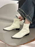 Korean Small Bare Boots Brown Pointed Short Boots Women's Shoes 2025 New Fashion With Thick And Thin Boots HZ0115