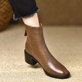 British Style Retro Coarse And Short Boots Women 2025 Autumn And Winter New Single Boots Round Head Comfortable Commuting Fashion Short Boots HZ0115
