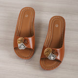 Slot And Flower Slippers Women Wear 2025 Summer New Large Size Loose Cake Thick Bottom Comfortable Cool Slippers HZ0115