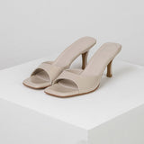2025 Summer New Large Square Head High Heels Fashion Thin Heel Cool Drag Wearing A Word And A Half Slippers HZ0115