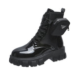 Large-Size 2025 New With Round Head Thick-Bottomed Short-Sleesize Female English Style Martin Boots HZ0115