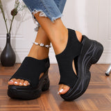 Large-Size Thick-Soled Sandals Women 2025 Summer New Fish Mouth Comfortable Flying Sports Casual Sandals HZ0115