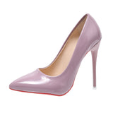 2025 Large-Size Spring High Heel High-Heeled Shoes Leather Sharp Single Shoes Women's Shoes Size 40-45 HZ0115