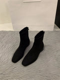 Rough Velvet Korean Small Ankle Boots Women's Shoes 2025 New Autumn And Winter Martin Boots Slim Skinny Short Boots HZ0115