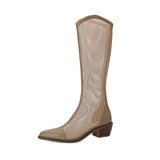 2025 New Spring And Summer Long Boots And Net Boots Empty Cool Boots Summer Breathable Mesh Yarn Long Boots HZ0115